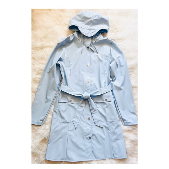 New! RAINS Curve W Waterproof Rain Jacket Raincoat - Picture 6 of 14
